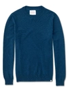 DEREK ROSE DEREK ROSE MEN'S CASHMERE SWEATER FINLEY PURE CASHMERE OCEAN,3153-FINL001OCE