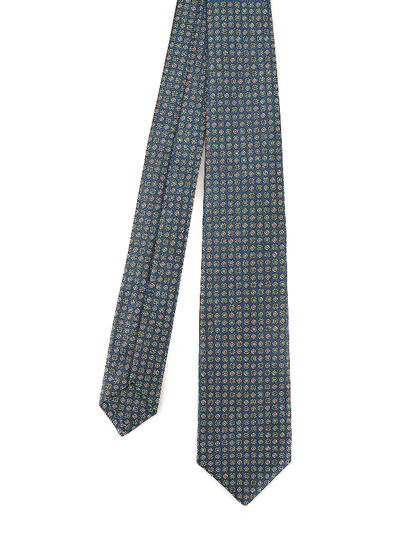 Kiton Mini Geometric Patterned Silk Tie In Multicolour