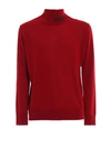 Gcds Red Wool Blend Turtleneck Sweater In Red