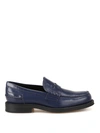 TOD'S BLUE LEATHER LOAFERS