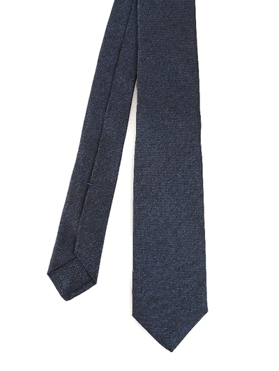 Kiton Blue Melange Silk Tie