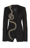 Andrew Gn Embellished Wool-blend Blazer In Black