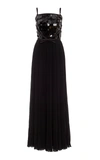 PRADA WOMEN'S EMBELLISHED PLEATED MAXI GOWN,732638
