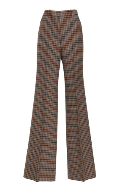 Victoria Beckham Plaid Tweed High-waisted Wool Wide-leg Trousers