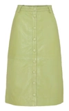 Remain Bellis Leather Skirt In Green