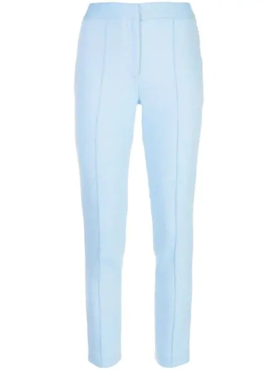 Adam Lippes Cropped Skinny Trousers In Blue
