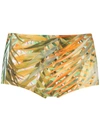 Lygia & Nanny Copacabana Printed Trunks In Yellow