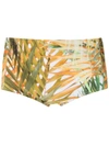 Lygia & Nanny Copacabana Printed Trunks In Yellow
