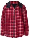 JUUNJ JUUN.J CHECK PRINT JACKET - RED