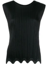 ISSEY MIYAKE PLEATS PLEASE BY ISSEY MIYAKE PLEATED DESIGN BLOUSE - 黑色