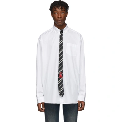 トップス Vetements Oversized Tie shirt Vetements - Oversized Tie-Trimmed Checked Cotton Shirt