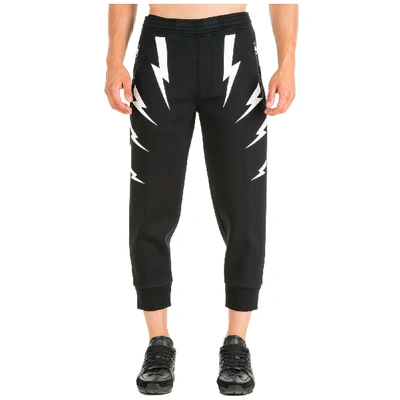 Neil Barrett Men's Sport Tracksuit Trousers Tiger Bolt Skinny Fit In Black