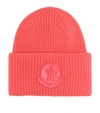 MONCLER RIBBED WOOL BEANIE,P00406083