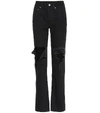 VETEMENTS DISTRESSED STRAIGHT JEANS,P00388785