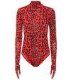 VETEMENTS LEOPARD-PRINT BODYSUIT,P00388804