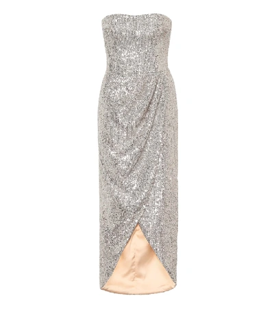 Rasario Sequined Gown In Silver