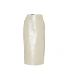 ROCHAS LEATHER PENCIL SKIRT,P00406803