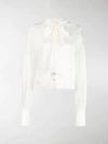 BALMAIN PUSSY BOW BLOUSE,SF10594106S14345032