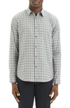 Theory Irving Slim Fit Check Button-up Sport Shirt In Ice Green Check