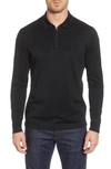 Robert Barakett Georgia Long Sleeve Zip Polo In Black