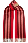 BURBERRY Fringed striped cashmere scarf