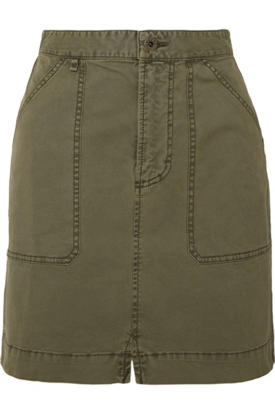 Alex Mill Cotton-blend Twill Mini Skirt In Green