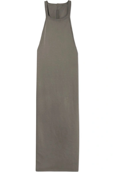 Rick Owens Cotton-jersey Maxi Dress In Gray