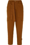ALEX MILL EXPEDITION CROPPED BELTED STRETCH-COTTON TWILL SLIM-LEG trousers