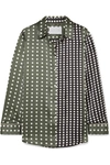 ASCENO POLKA-DOT SILK-SATIN PAJAMA SHIRT