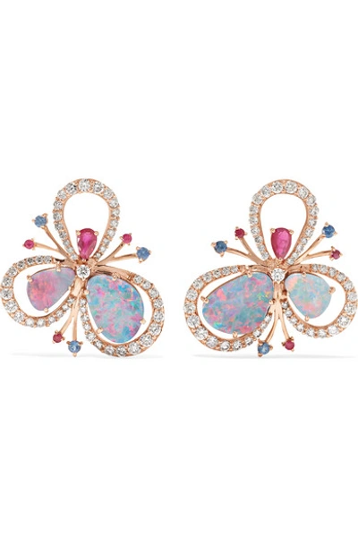 Amrapali 18-karat Rose Gold Multi-stone Earrings