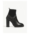 THE KOOPLES BLOCK HEEL LEATHER ANKLE BOOTS,25443641