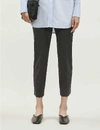 THEORY TREECA CROPPED STRETCH-WOOL TAPERED TROUSERS,28101129