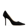 Jimmy Choo Romy 85 Spitze Pumps Aus Schwarzem Leder Mit Eidechsen-print In Black