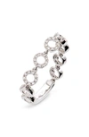 Ef Collection Diamond Open Circle Ring In White Gold/ Diamond