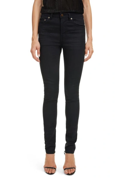 Saint Laurent High-rise Skinny Jeans In Black