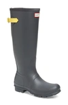 Hunter Original Tall Adjustable Back Waterproof Rain Boot In Luna/ Lightening Yellow