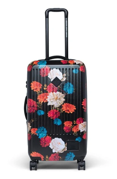 Herschel Supply Co Medium Trade 30-inch Rolling Suitcase - Black In Vintage Floral Black