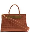DKNY COOPER LEATHER CROC-EMBOSSED SATCHEL, CREATED FOR MACY'S