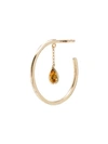 YVONNE LÉON CREOLE PAMPILLE 9KT CITRINE HOOP EARRING