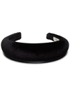 Jennifer Behr Thada Hammered Silk Headband In Black