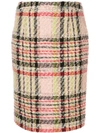 ANDREW GN TWEED CHECK PENCIL SKIRT