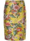 ANDREW GN FLORAL PATTERN FITTED SKIRT