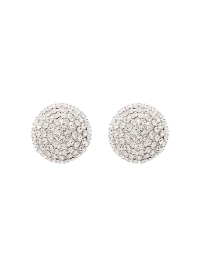 Alessandra Rich Oversized Silver-tone Crystal Earrings