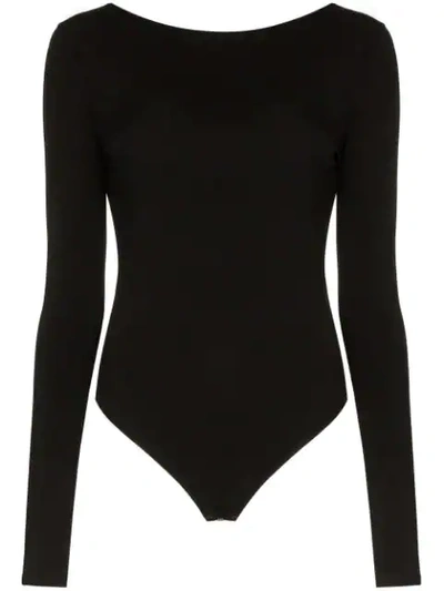 Ninety Percent Ninety Pecent Long Sleeve Bodysuit In Black