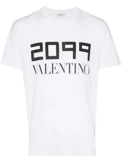 Valentino Men's 2099 Logo Typographic T-shirt In White