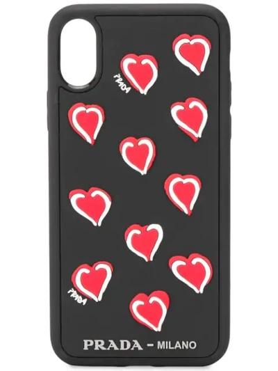 Prada Hearts Motif Iphone X And Xs Case In F0002 Multicolor