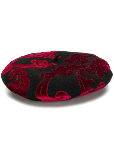 Etro Jacquard Hat In Black/red