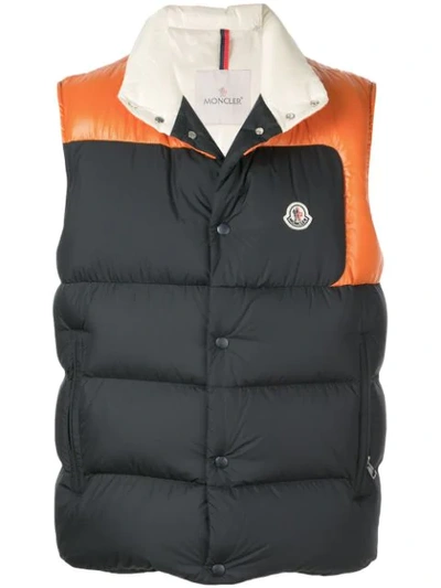 Moncler Cadenet Contrast Quilted Down Gilet In Black
