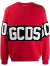 Gcds Long Sleeve Block Color Logo Sweater In Red,black,white