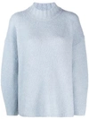 3.1 Phillip Lim Mock-neck Drop-shoulder Pullover Sweater In Eggshell Blue